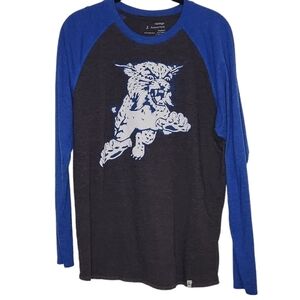 Vintage J American long sleeve wildcat baseball tee blue grey medium